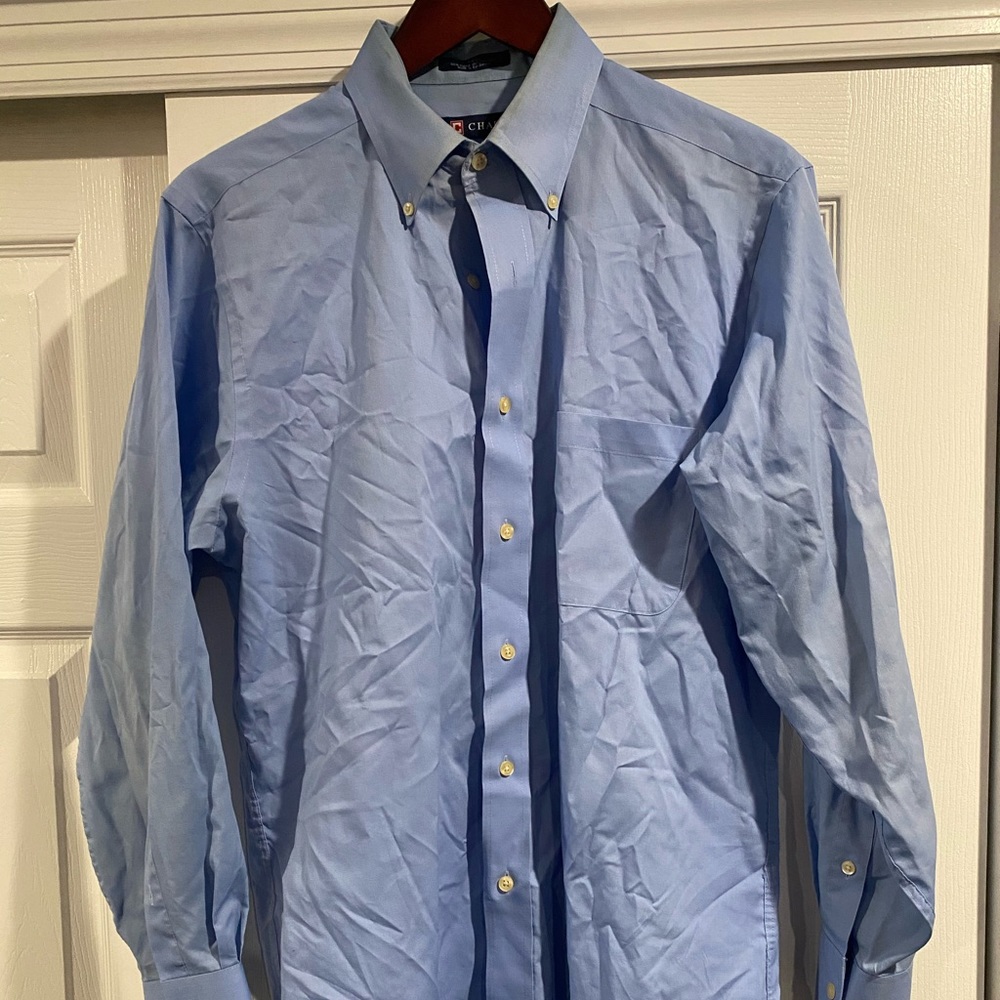 Chaps Mens Light Blue Button Up 15/15.5 x 32/33